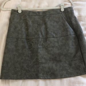 LF green leather skirt